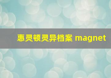 惠灵顿灵异档案 magnet